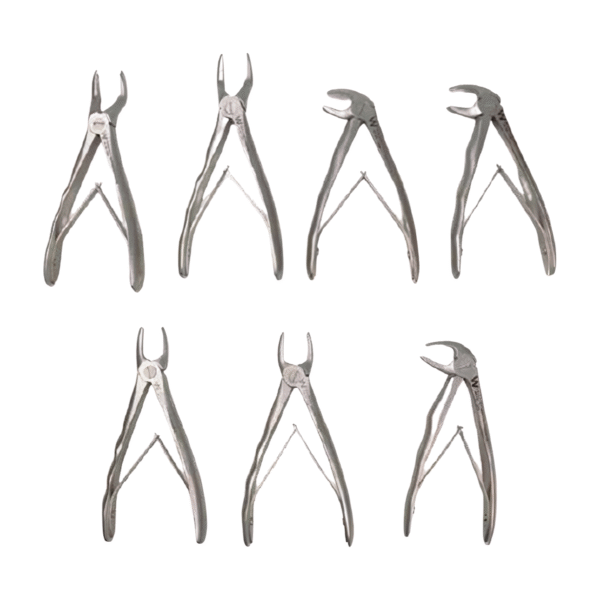 Carrot HCP Pedo Extraction Forcep Set – 7‑Piece Pediatric Dental Extraction Instruments