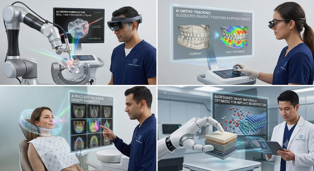 Modern dentist using AI technology for accurate dental diagnosis